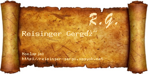 Reisinger Gergő névjegykártya
